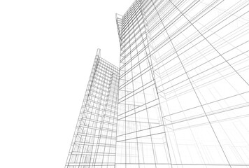 Fototapeta premium Abstract architecture building 3D illustration