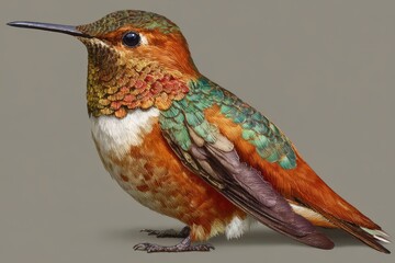 Obraz premium Allens Hummingbird: Vibrant Avian Beauty in Nature's Wild Embrace
