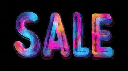 3D typography spelling &ldquo;SALE&rdquo; with vibrant brushstroke