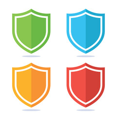 Shield icon set. Vector illustration