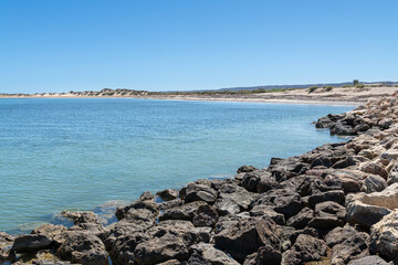 Rocky and sandy bay Near Exmouth, Western Australia, Australia