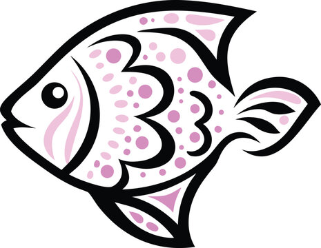 anabas fish icon Black silhouette vector illustration on transparent background