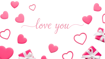 Love you with hearts and gifts