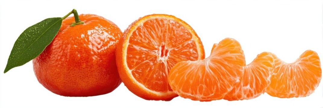 Isolated Sumo Mandarin: Vibrant Citrus Fruit with Juicy Orange Slices on Bright Background