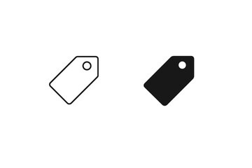 Simple outline and solid black tag icons on a white background