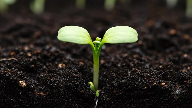 Early morning seedling growth in rich soil, capturing the magic of new beginnings for gardeners and homesteaders