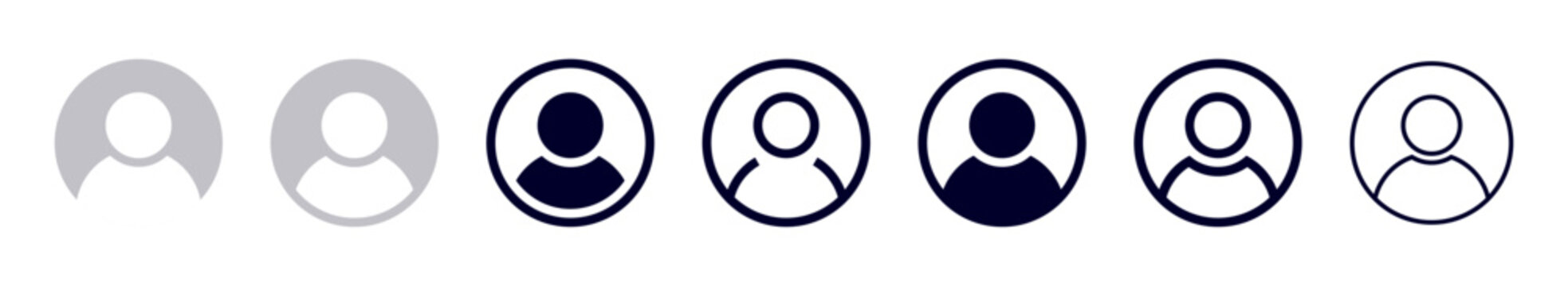 Avatar default user icon set. Social media user profile icon