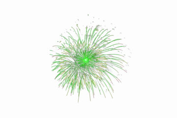 Green firework explosion isolated for celebratory design