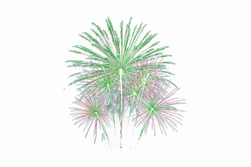 Obraz premium Green firework explosion isolated for celebratory design