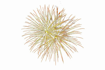 Obraz premium Yellow firework explosion isolated for celebratory design