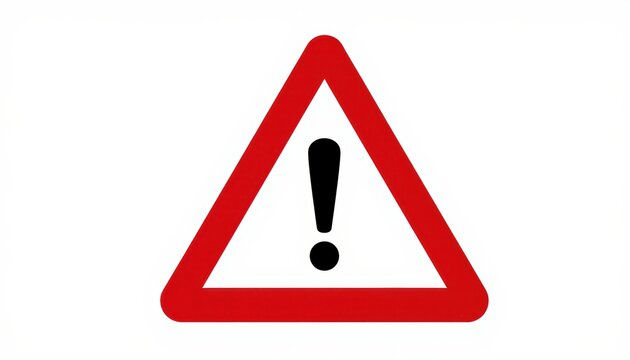 Warning sign alerting drivers about safety hazards on road urban environment graphic image clear viewpoint visual communication for safety awareness