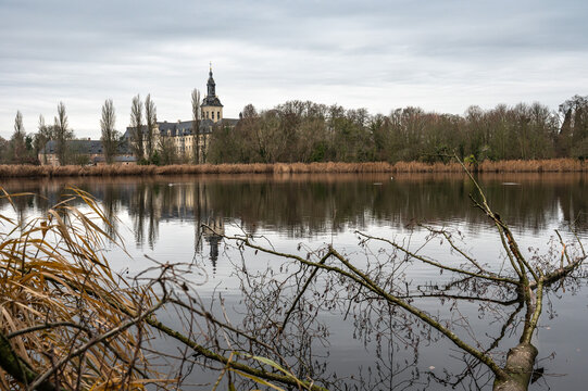 Reflections of winter trees in the ponds of Abdij van Park, Kessel-Lo, Leuven