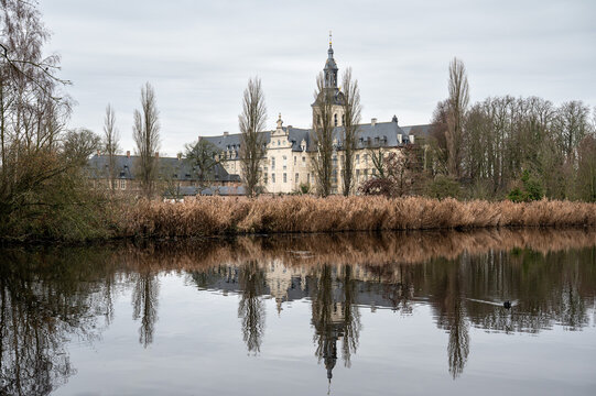 Reflections of winter trees in the ponds of Abdij van Park, Kessel-Lo, Leuven