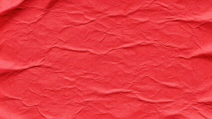 Red Creased Paper Texture Background, Crimson Crumpled Parchment Surface, Minimalist Aesthetic Stationery Backdrop, Bold Scarlet Craft Paper