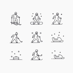 People are skiing and snowboarding down a snowy mountain slope in winter.