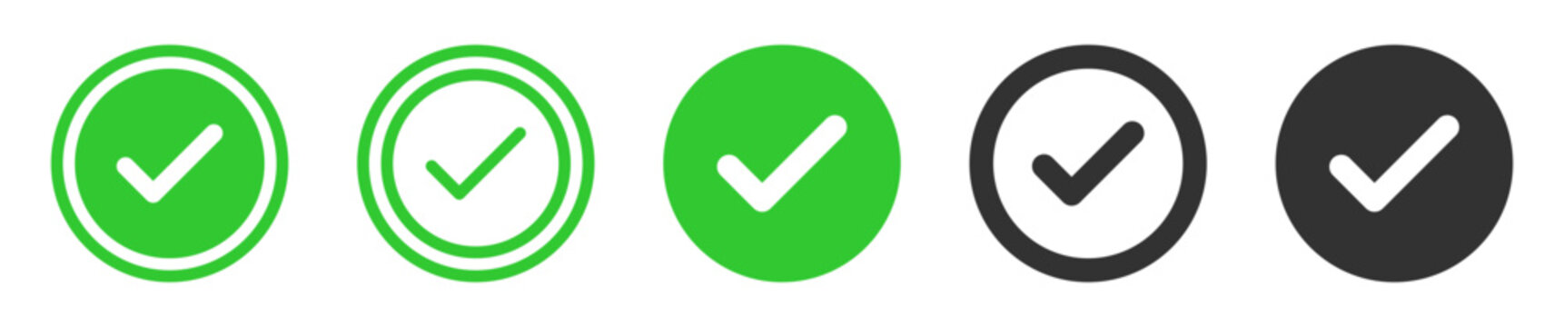 check mark icons tick symbols in green circle . Represents confirmation, approval, success, or completed tasks or status. for web, checklists, and task completion projects