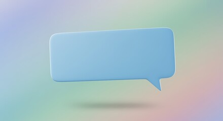 light blue speech bubble on colorful gradient background