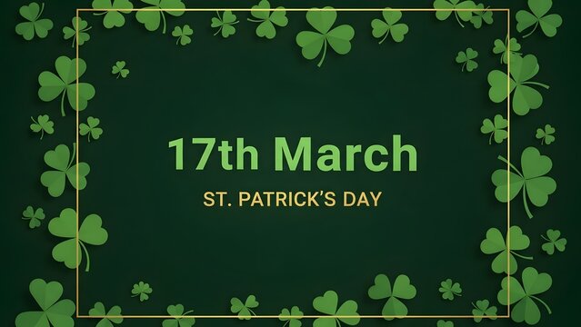Celebrate st patrick's day on 17th march with shamrocks and leprechauns - Powered by Adobe