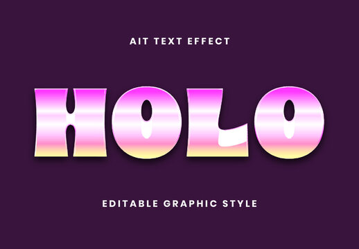 Pink And Yellow Holographic Glow Anodized Titanium Text Effect Shiny Bold Font