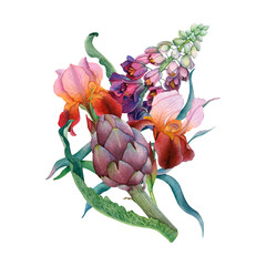 Vibrant Watercolor Floral Arrangement