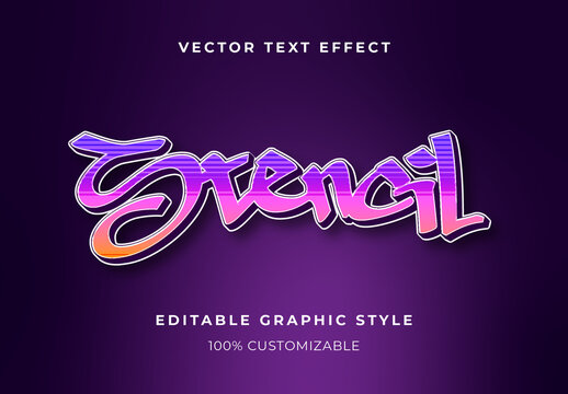 Purple And Pink Graffiti Street Urban Text Effect Gradient Script Urban Font