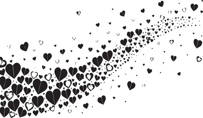 Fototapeta premium Black and white heart vector illustration