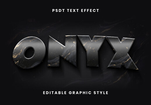 Black Onyx Marble Vein Text Effect Solid Heavy Font