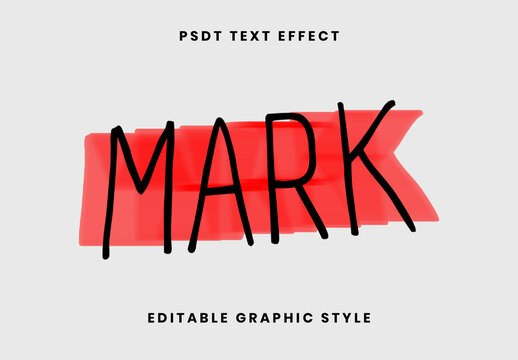 Black And Red Marker Highlight Text Effect Brush Bold Font