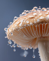 AI generator images of Bioluminescent mushrooms naturally emit light through a chemical reaction between the compound luciferins and the enzyme luciferase in the presence of oxygen.