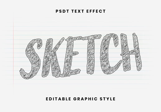Black And White Notebook Scribble Text Effect Sketch Rough Font