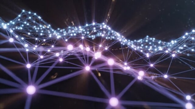 Glowing network connections spread across digital landscape