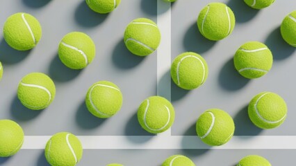 Close Up Pile of Yellow Tennis Balls Texture, Sports Equipment Background, Tennis Tournament Championship Theme, Professional Tennis Training Gear Surface Pattern