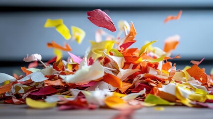 Festive confetti explosion of vibrant colors creating a playful celebratory scene