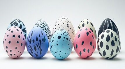 A delightful display of assorted colorful easter eggs with unique speckled patterns