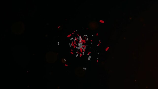 Blood cells transforming into sugar cubes animation