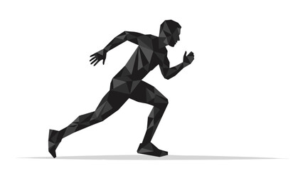 Silhouette of a Runner in Motion Demonstrating Speed and Agility.