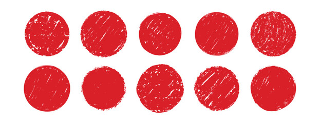Fototapeta premium Red sun circle stamp set collection doodle hand drawn icon. Outline drawing japanese flag line clipart symbol.
