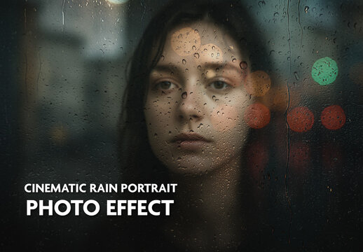 Dark Raindrop Glass Photo Effect