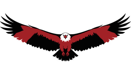 Obraz premium Striking Eagle Illustration with Bold Red and Black Wings.