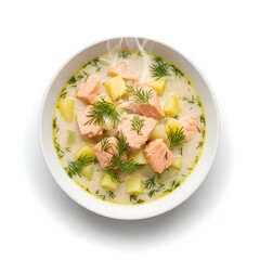 Creamy salmon and dill soup