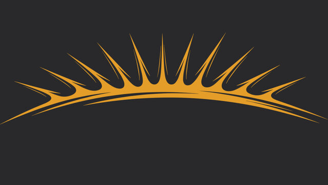 Stylized Golden Sunburst Design with Sharp Rays on Dark Background. - Powered by Adobe