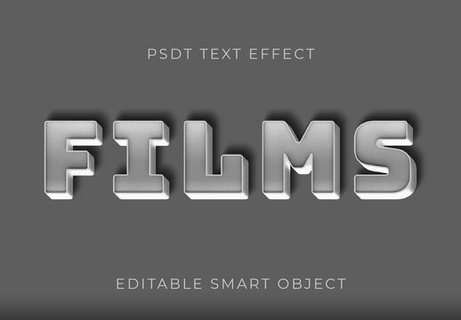 Gray And White Vintage Hollywood Title Text Effect Retro Blocky Font