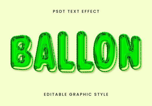 Green And Green Inflated Shiny Foil Text Effect Balloon Party Font