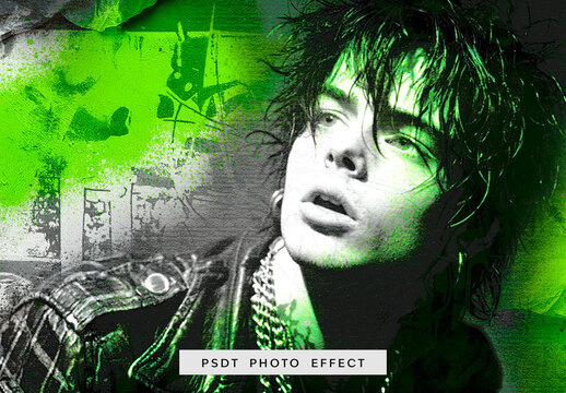 Green And Black Grunge Paper Texture Photo Effect