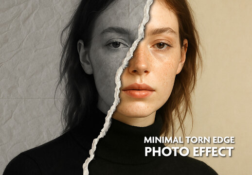 Black And Beige Torn Paper Edge Photo Effect