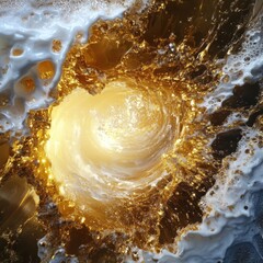 golden water splash