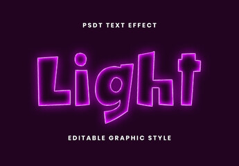 Pink Neon Outline Text Text Effect Cartoon Neon Font