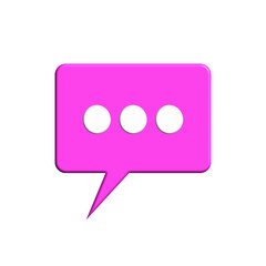 Fototapeta premium 3d chat bubble, speech bubble icon. 3d pink chat icon, message speech symbol vector logo.