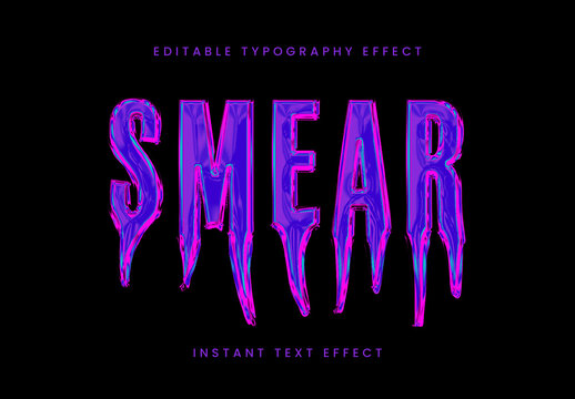Purple And Pink Melting Liquid Text Effect Smear Drip Horror Font