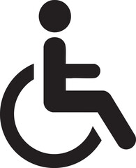 Accessibility symbol for wheelchair users in minimalist design